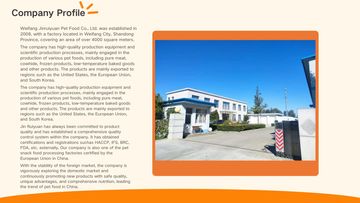 Factory and facilities of Weifang Jinruiyuan Pet Food Co., Ltd