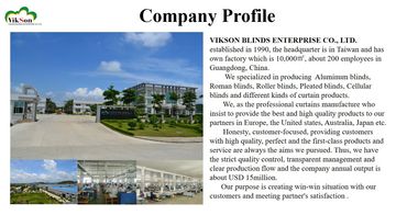 Factory and facilities of Vikson Blinds Enterprise Co., Ltd.