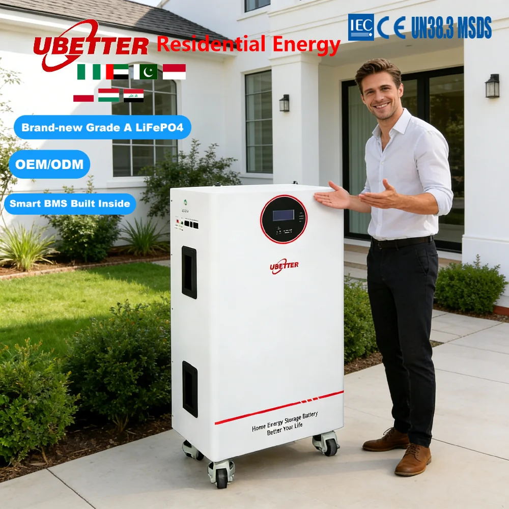 Batterie solaire domestique LiFePO4 Ubetter 51,2 V avec une durée de vie de 6 000 à 8 000 cycles et une garantie de 5 à 10 ans