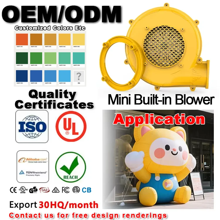 High Pressure 180W Electric AC Blower for Inflatable Bounce Houses, Jump Castles and Commercial Use