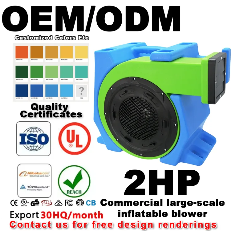 Electric High Pressure Inflatable Blower Fan with 220 V 120 V 110 V 240 V AC Motor Options