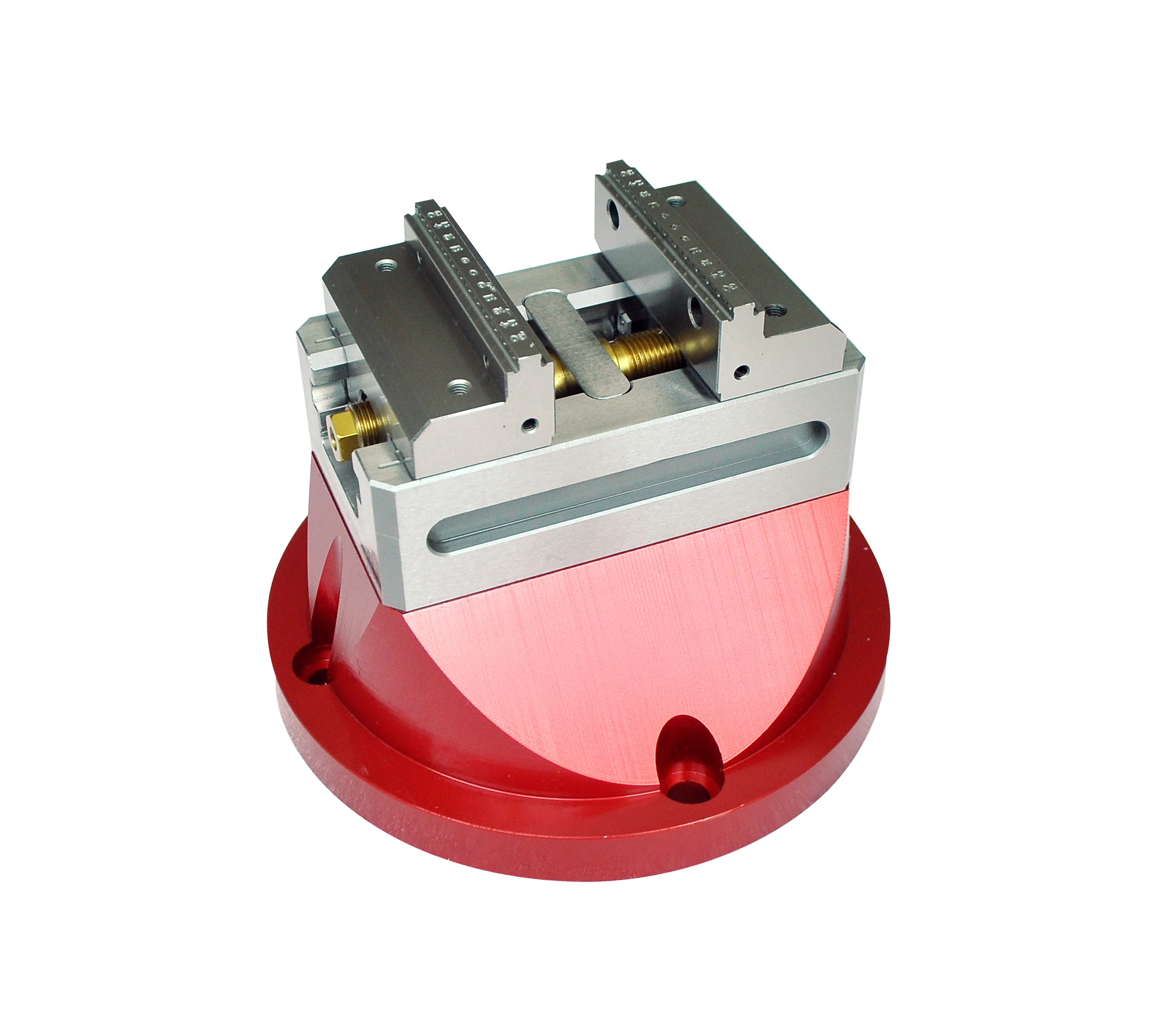 5-axis CNC Machined Aluminium Base Plate Bench Vise Manual Operation Self-centering 4/5 Axis Clamping 110mm Max Clamp