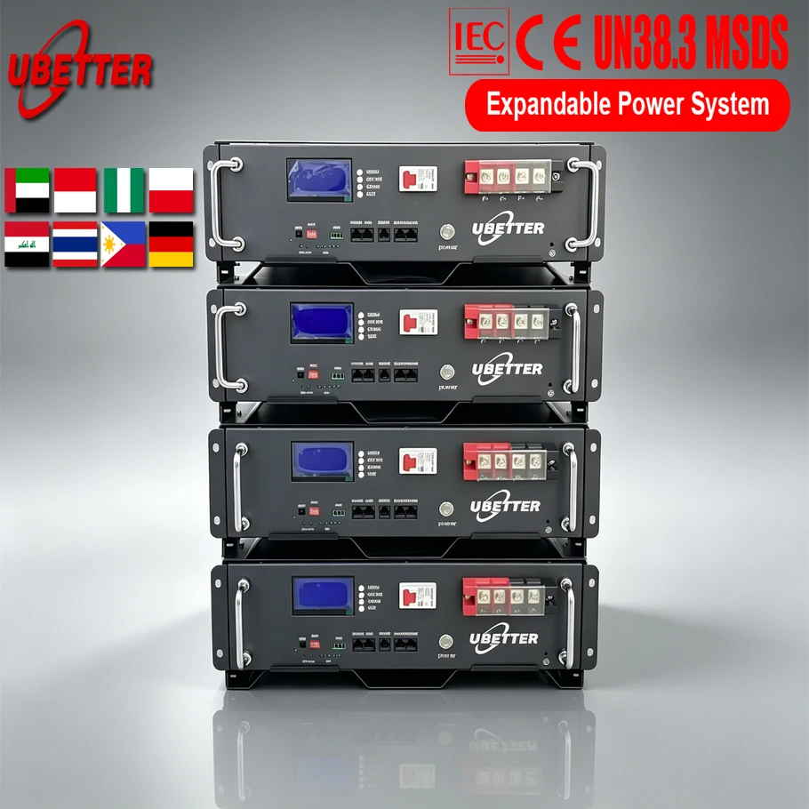 48V 51.2V LiFePO4 Battery Pack 100Ah 200Ah 300Ah 400Ah 600Ah Multiple Capacity Options with BMS