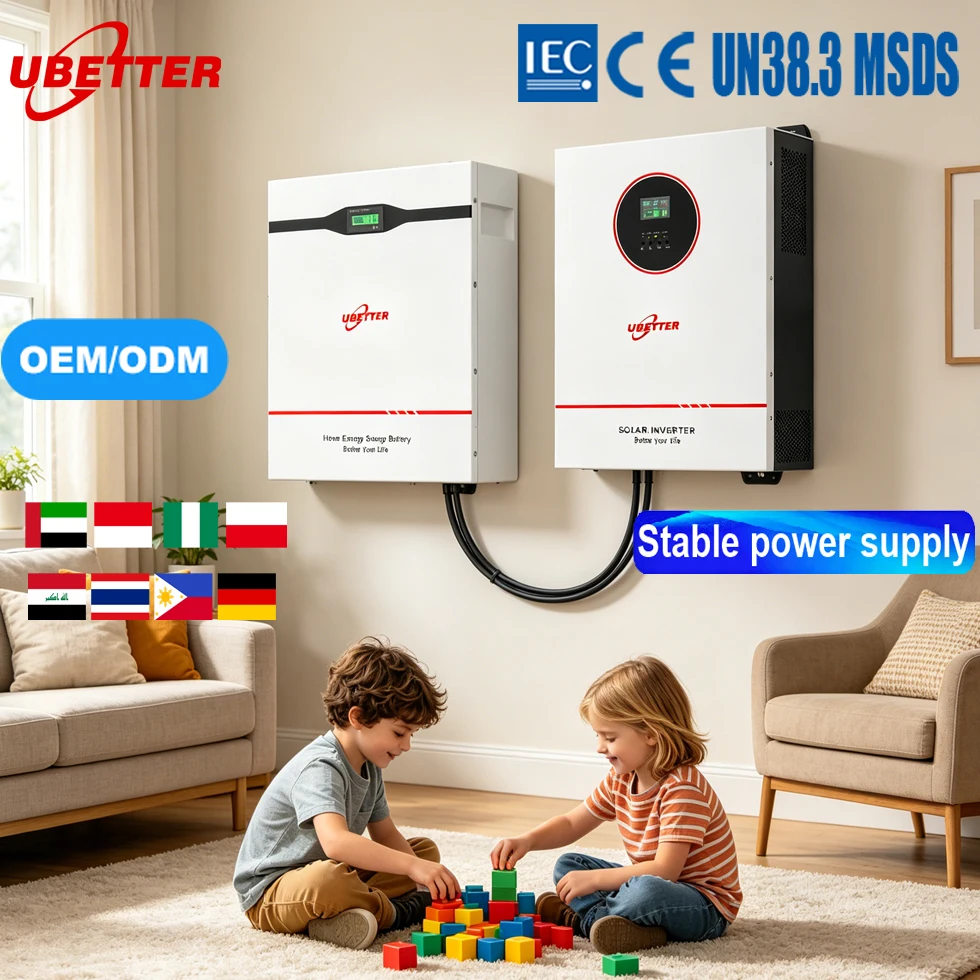 Wall-Mounted LiFePO4 Solar Energy Storage Battery 100Ah 200Ah for Off Grid and Hybrid Home Systems
