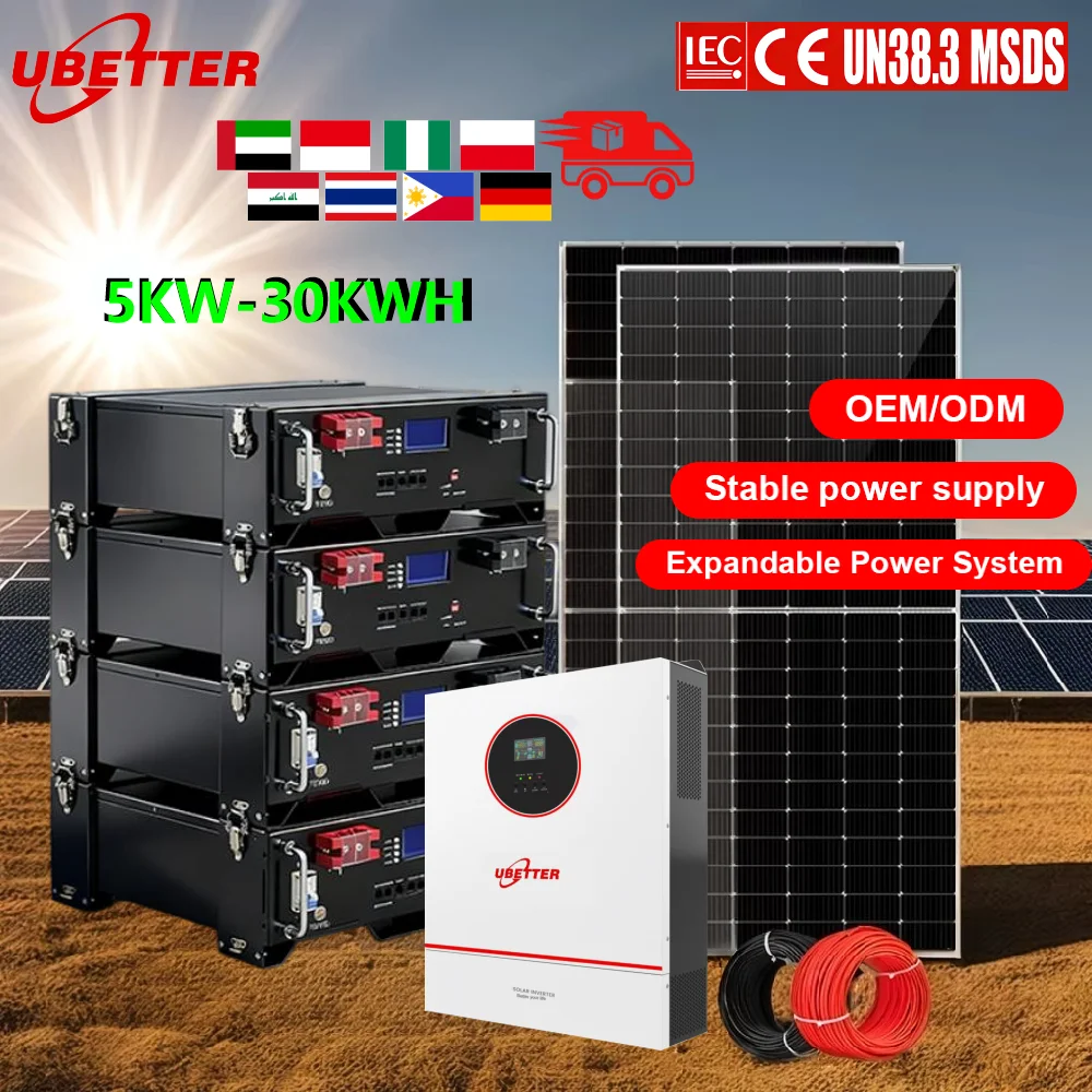 48V 5-20kW LiFePO4 Solar Storage Battery IP65 Off Grid Hybrid Home Backup with CAN RS485