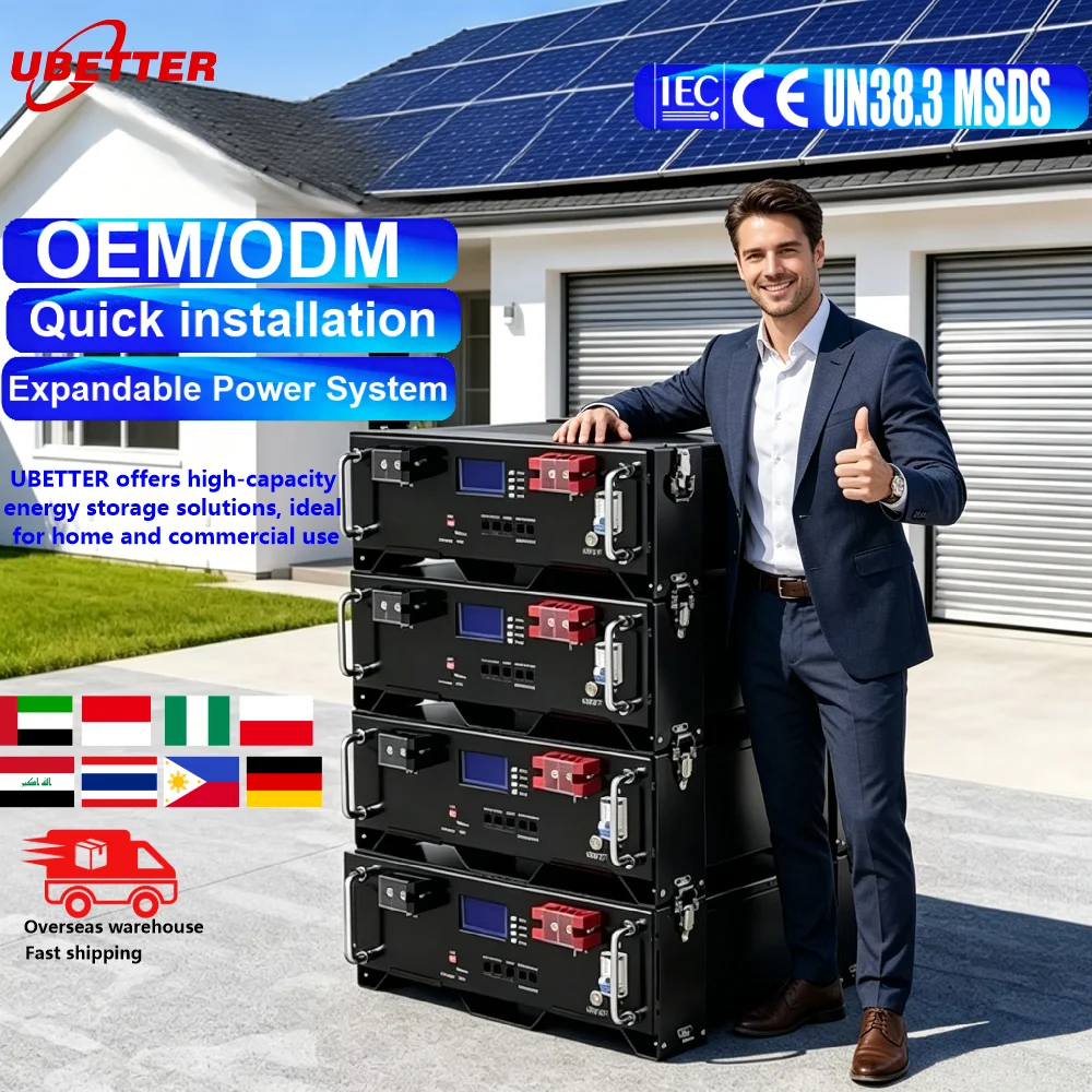 Ubetter 48V 100Ah LiFePO4 Split ESS Rack-Mounted Battery with 8000 Cycle Life for Solar Storage