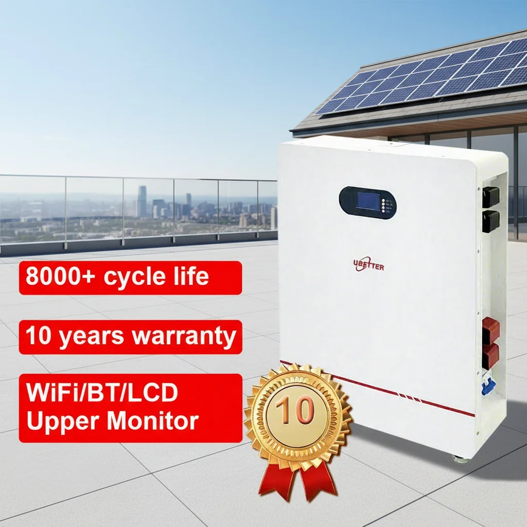 51.2V LiFePO4 солнечная батарея 100Ah 200Ah 300Ah для автономного и гибридного резервного питания жилых домов