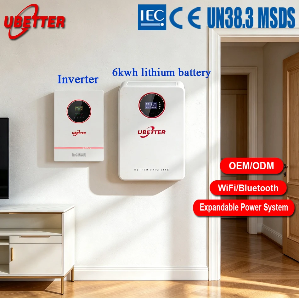 Batteria solare LiFePO4 a parete 48V 5-10kW per sistemi inverter off grid e ibridi