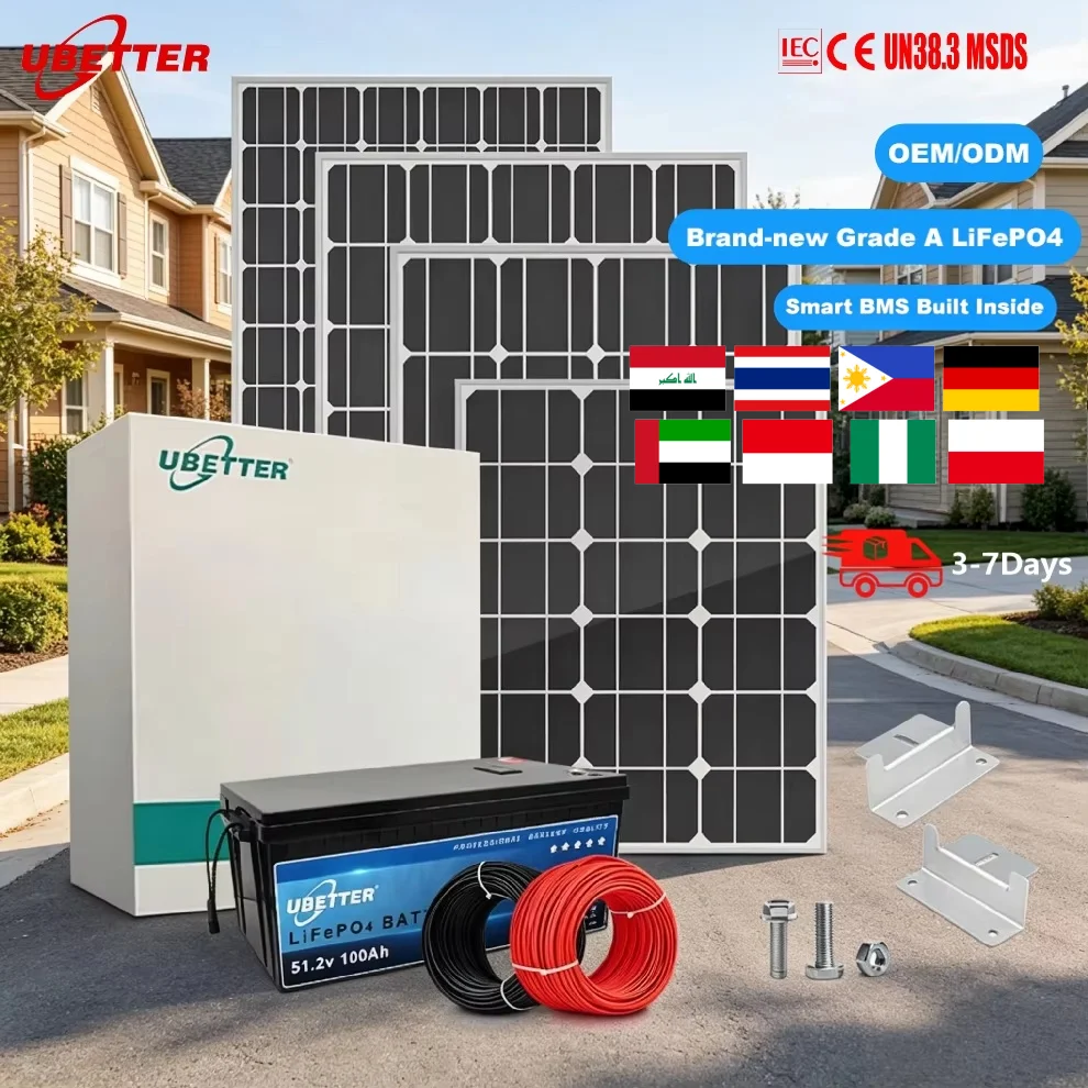 Wall Mounted Solar Battery System with Inverter, 6000 Cycle LiFePO4 Battery, Parallel Up to 15 Units