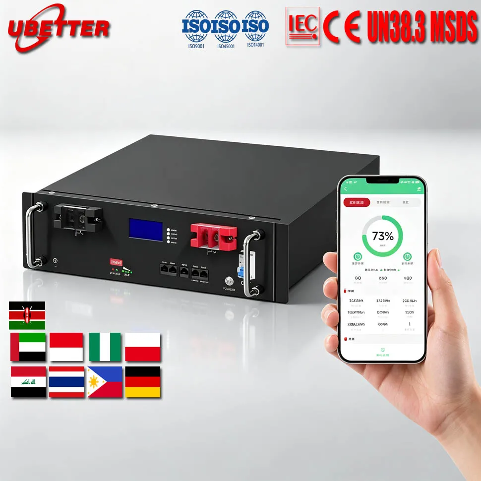 48V LiFePO4 Server Rack Battery Pack with Built-in BMS and IP65 Protection for Home Energy Storage