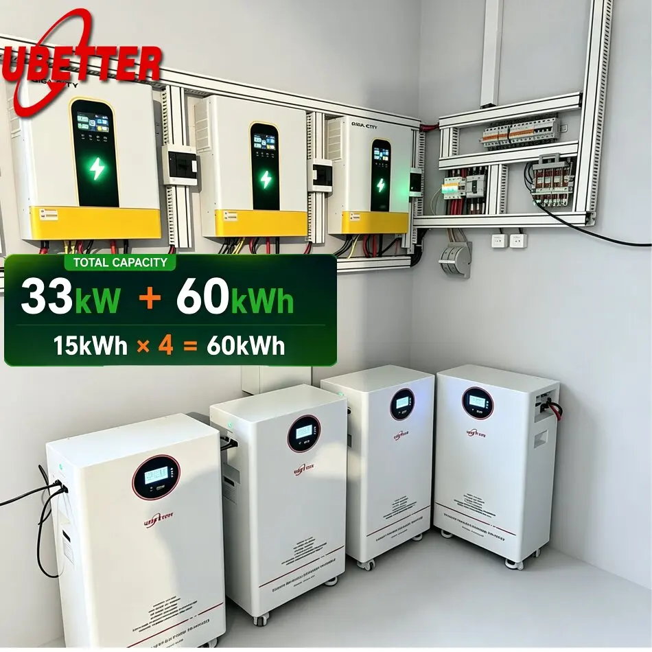 Pacchetto batteria LiFePO4 All-In-One da 51,2 V con inverter integrato per accumulo solare ibrido off-grid