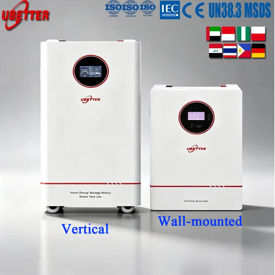 Solar Power Wall 5kwh 10kwh 24v 51.2v 100ah 200ah 314ah Lifepo4 Lithium 15kwh 16kwh Home Solar Energy Storage