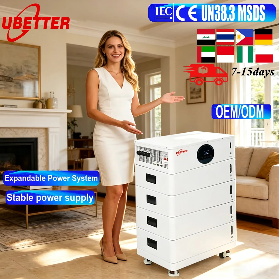 Batterie solaire LiFePO4 tout-en-un pour le stockage d'énergie domestique hybride ou hors réseau avec protection BMS intelligente