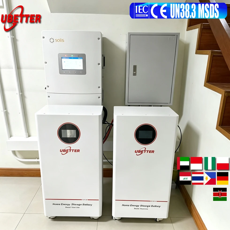 Batterie solaire au lithium Lifepo4 51,2 V 15 kWh 16 kWh 300 Ah 314 Ah IP65 à montage au sol pour système de stockage d'énergie domestique, version outre-mer