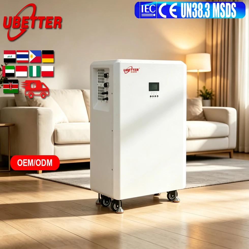 UBETTER 51,2V LiFePO4 Balkon-Solarspeichersystem, 5-10kW All-in-One mit intelligentem BMS für Zuhause