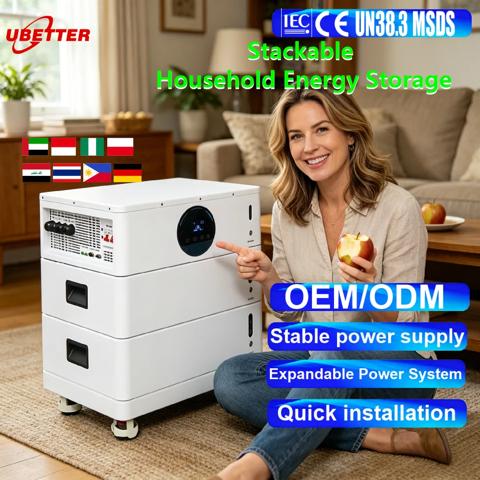 Batteria solare 51,2 V 300 Ah 200 Ah LiFePO4 15 kWh 10 kW impilabile ibrida connessa alla rete IP65 sistema di accumulo energetico domestico