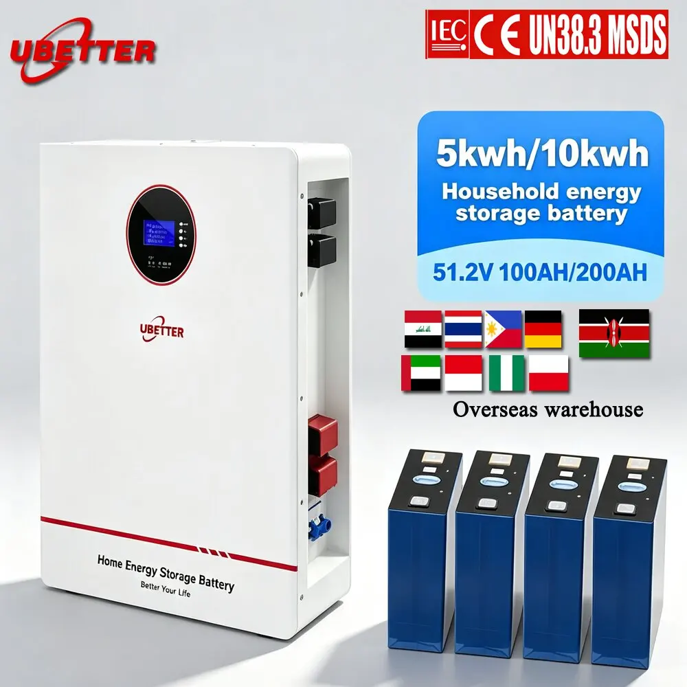 Pacco batteria Power Wall LiFePO4 100Ah 200Ah 5kWh 10kWh con ciclo di vita di 6000 cicli e garanzia di 5-10 anni
