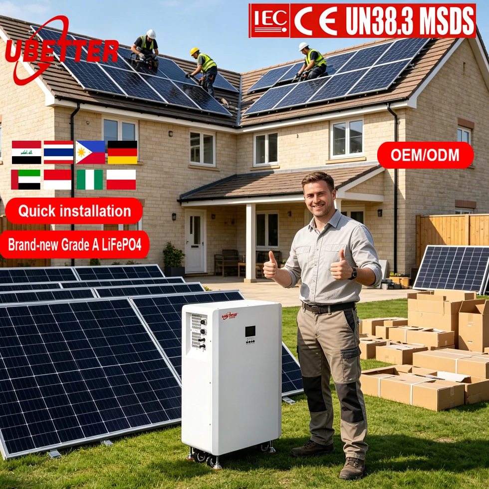 Pack de batteries de stockage solaire LiFePO4 48V 51.2V, sortie 5-10kW, protection IP55 pour usage hybride hors réseau