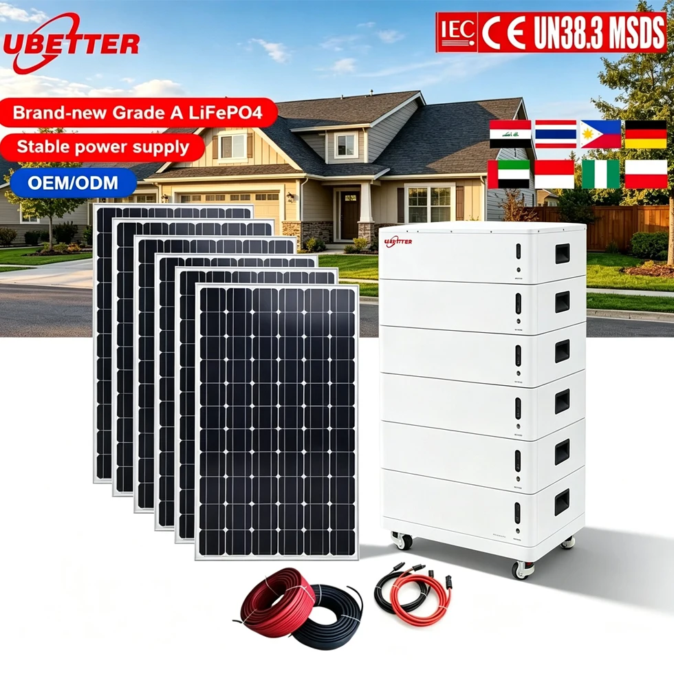 Sistema solare ibrido off-grid completo con pannelli monocristallini e copertura di garanzia di 5 anni