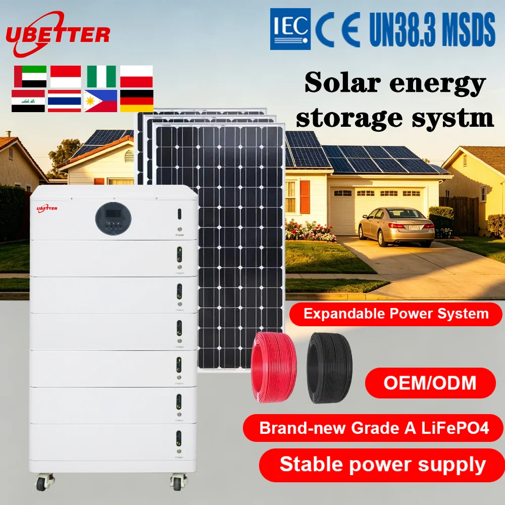 Batería de litio apilable de 48V/51.2V 100Ah-628Ah para respaldo híbrido y fuera de la red solar para hogar y granja