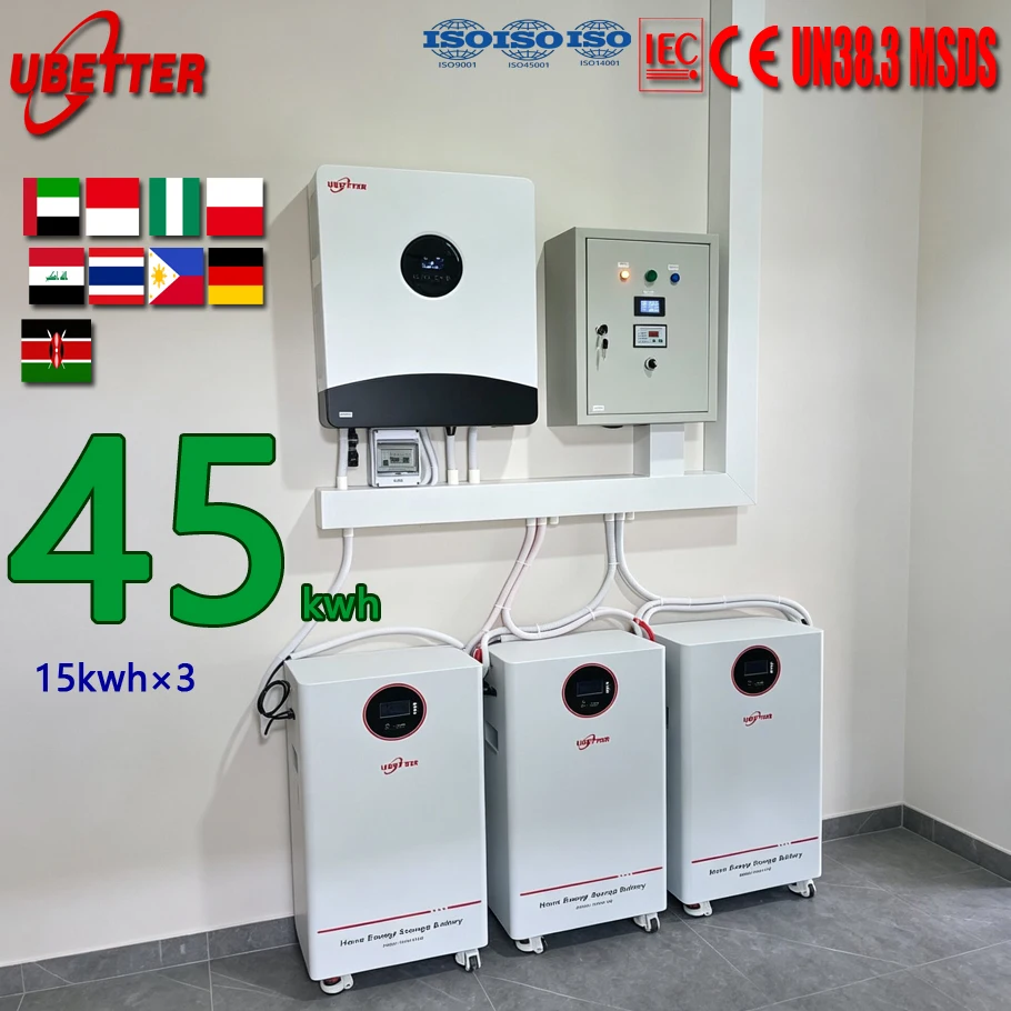 حزمة بطارية تخزين طاقة منزلية LiFePO4 من UBETTER بجهد 48V و51.2V مع نظام إدارة البطارية BMS لأنظمة الطاقة الشمسية