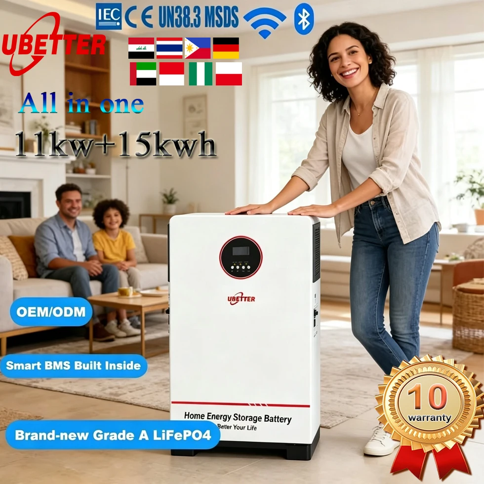 All-In-One 51.2V 314Ah LiFePO4 Solar Battery with 5-20kW Inverter for Home Energy Storage