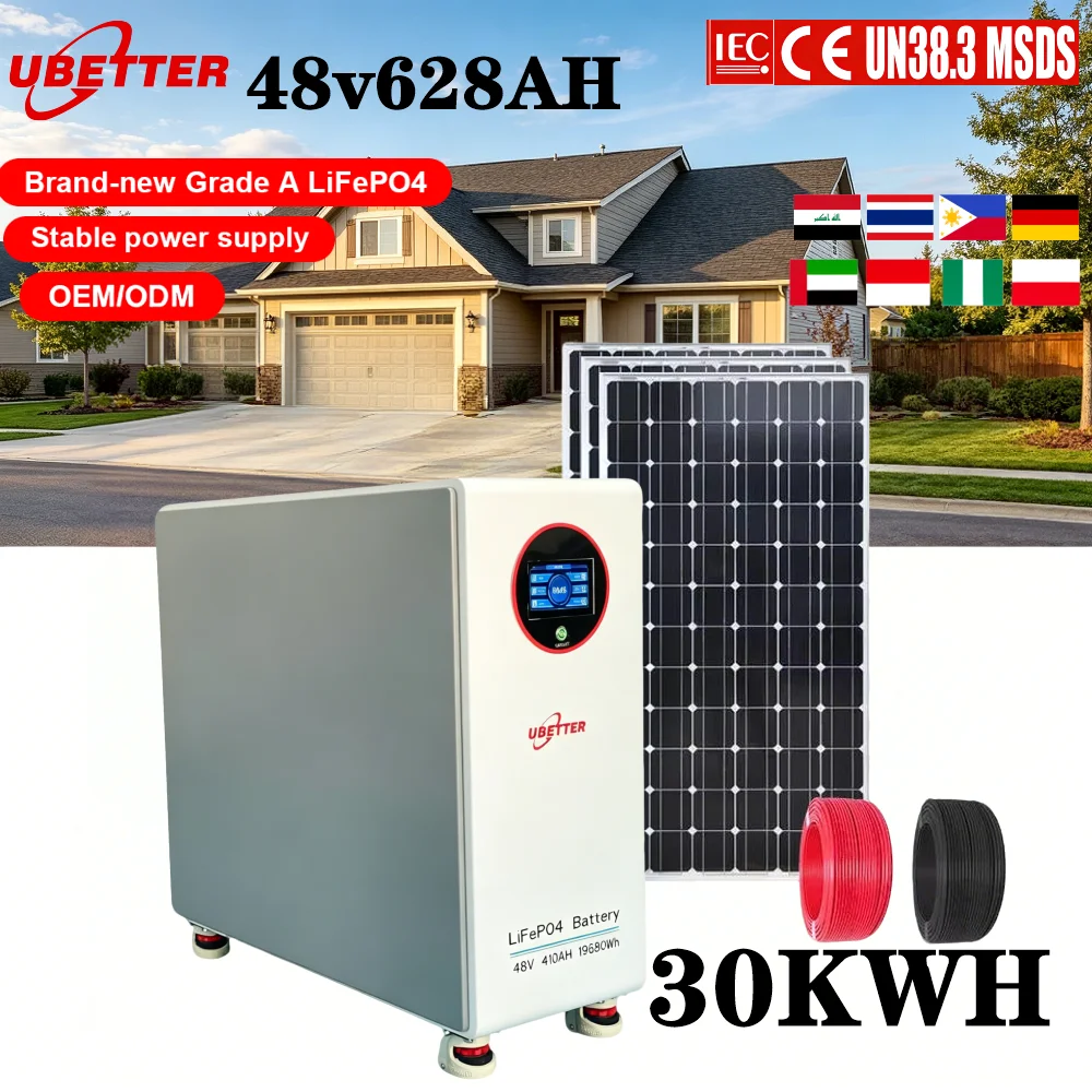Batterie de stockage d'énergie domestique LiFePO4 48V 628Ah avec une durée de vie de 8000 cycles pour les systèmes d'énergie solaire