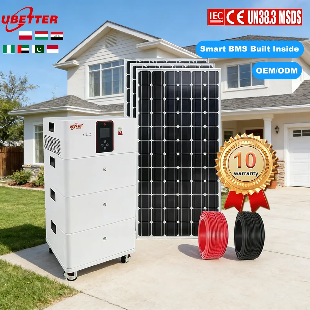 All-in-One-Hybrid-Solar-Wechselrichtersystem mit 51,2-V-300-Ah-LiFePO4-Batterie für Haushaltsgeräte