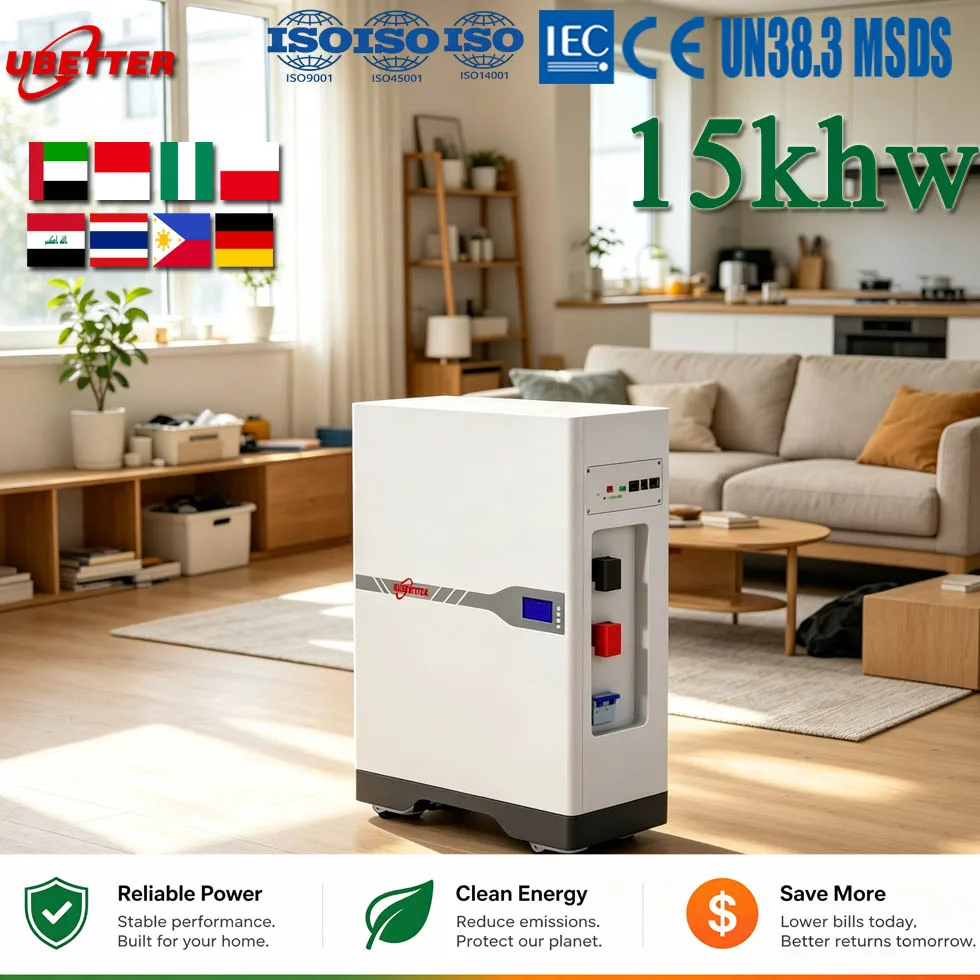 Ubetter 48V LiFePO4-Lithiumbatteriepack für die Heimstromwand mit integriertem BMS-Schutz