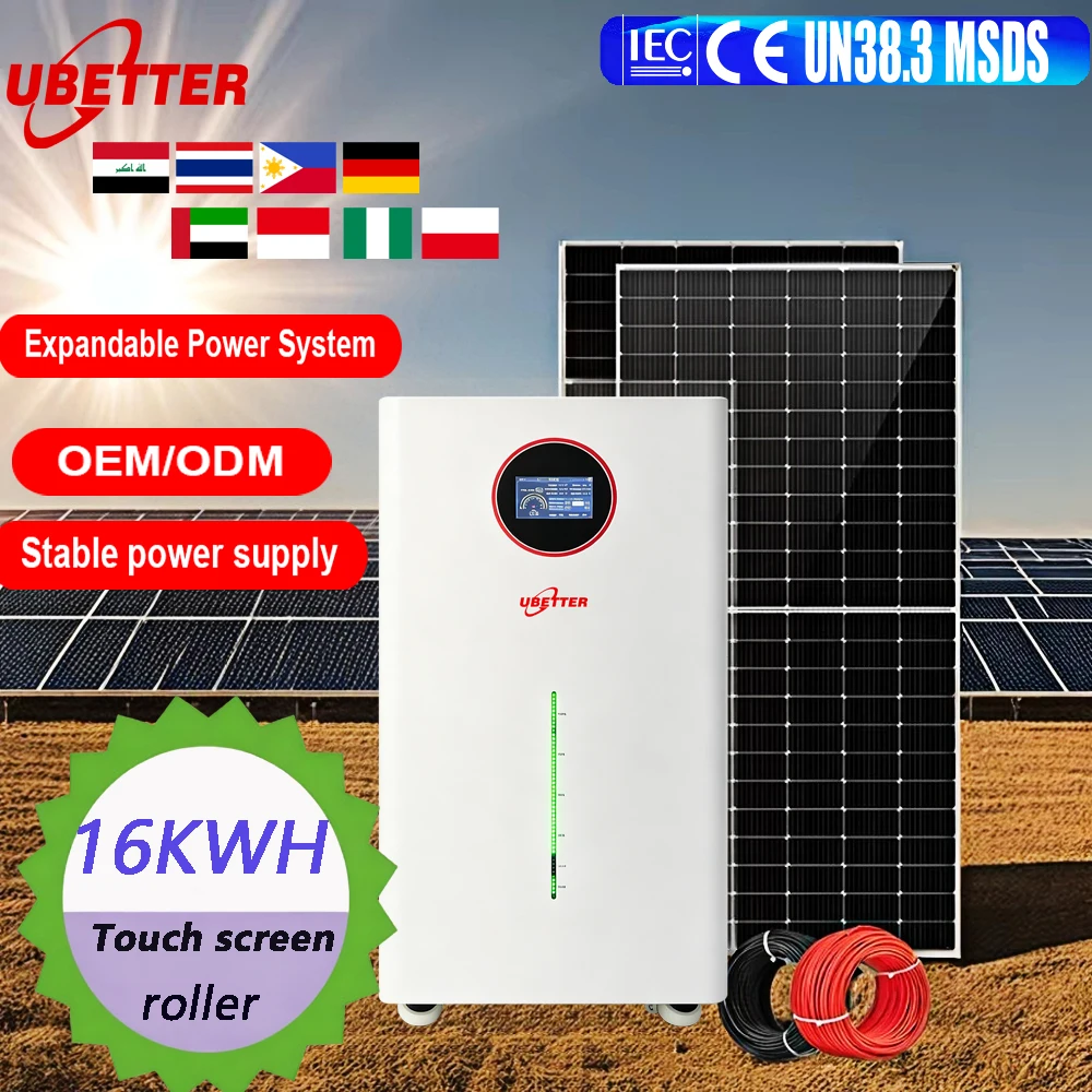 Off Grid Hybrid Solar Energy Storage Battery System LiFePO4 Power Wall for Home RV and Farm Backup
