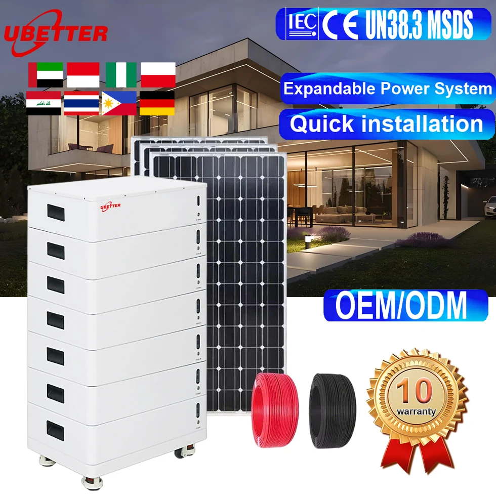 Ubetter Ubetter-bgdc-001 Sistema di accumulo solare grid/ibrido 48v/51.2v Litio Ioni 100ah-400ah 10kw-20kw Completo Wifi App
