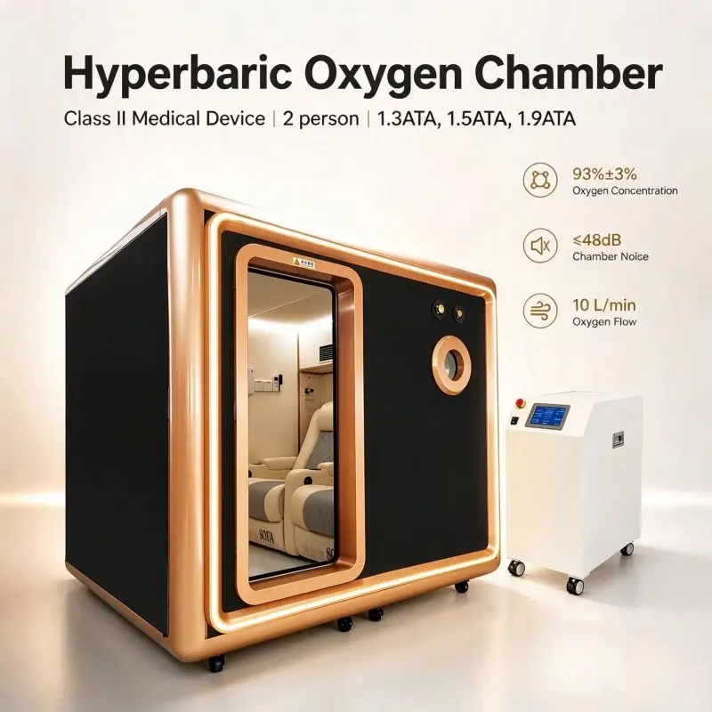2-Person Hyperbaric Oxygen Chamber with Adjustable 1.3 to 1.9ATA Pressure for Home Spa