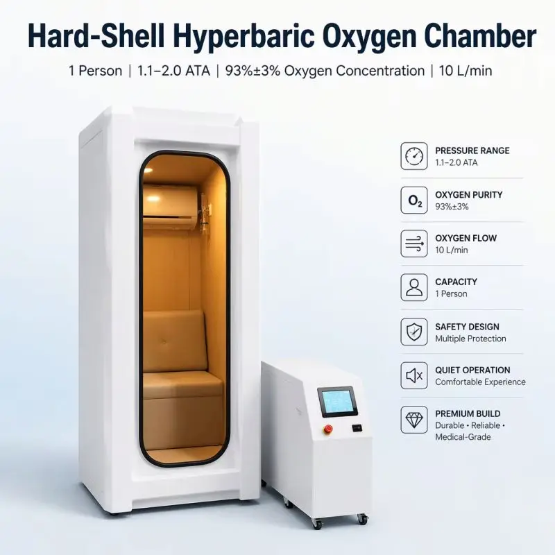 2.0 ATA Hard Shell Acrylic Hyperbaric Oxygen Chamber for One-Person Rehabilitation Therapy