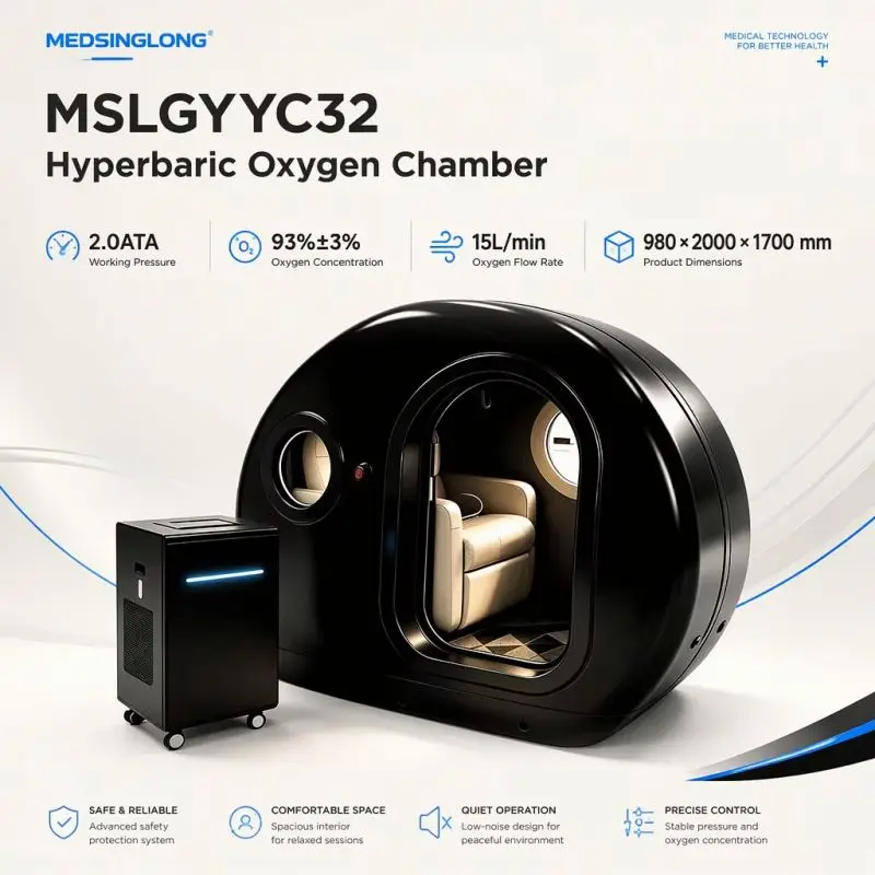 2.0 ATA Dual-Person Hard Shell Hyperbaric Oxygen Chamber with Aviation-Grade Aluminum Alloy Cabin