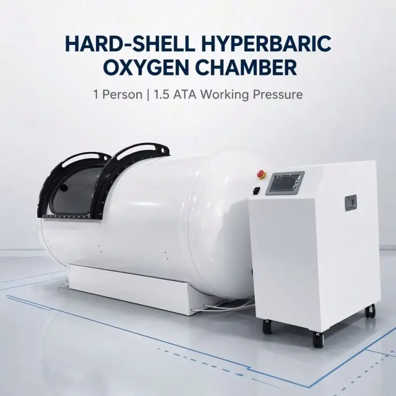 Single Person Hard-Shell Hyperbaric Oxygen Chamber with Plastic and Nickel Alloy Steel Construction