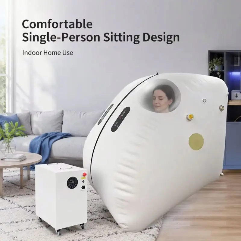 L-Type Sitting Hyperbaric Oxygen Chamber for Home Use, 95.6% Oxygen Concentration, Single User