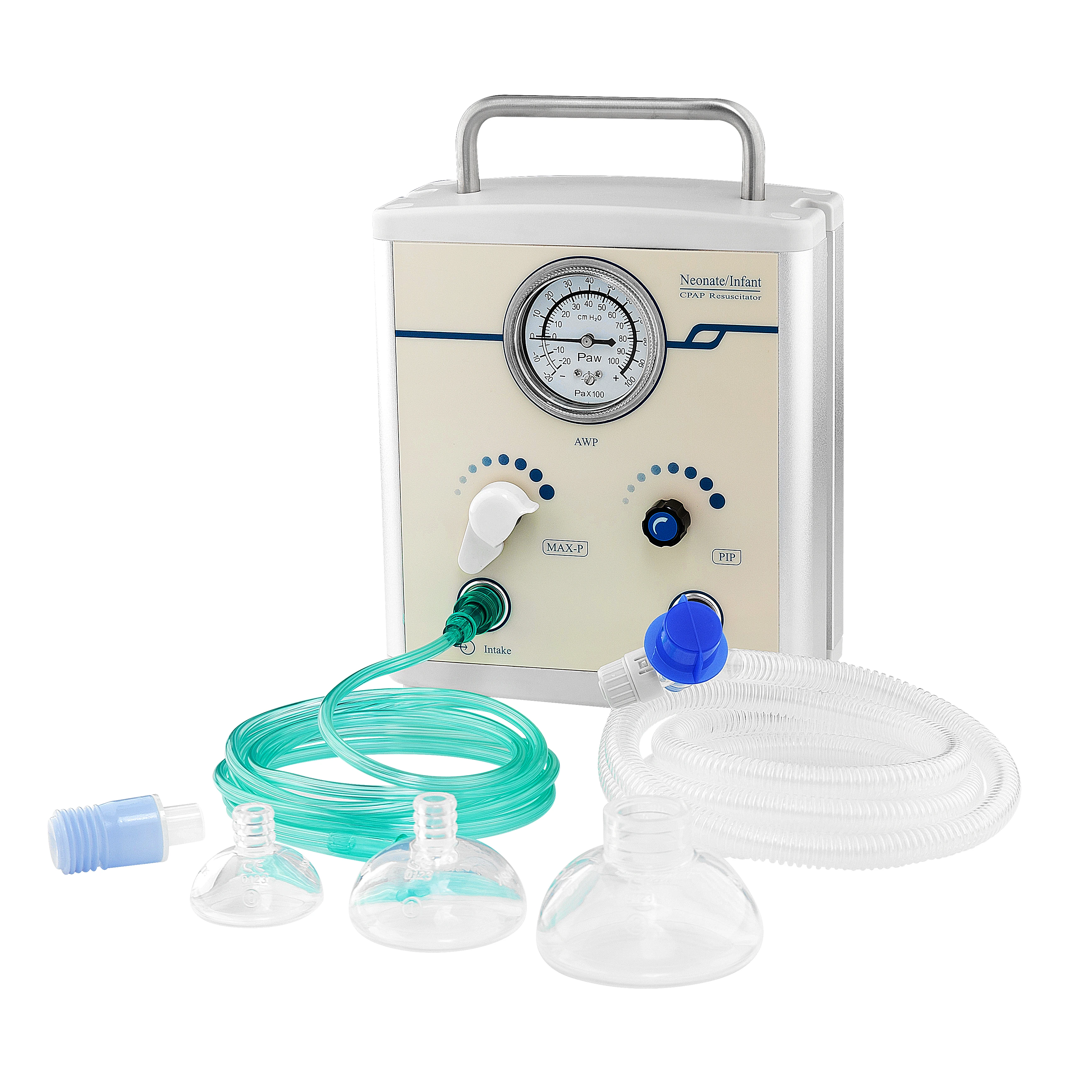 Réanimateur en T avec pièce en T pour nourrissons, oxygène de 21 % à 100 % et réglage du débit de 5 à 15 L/min pour les soins néonatals