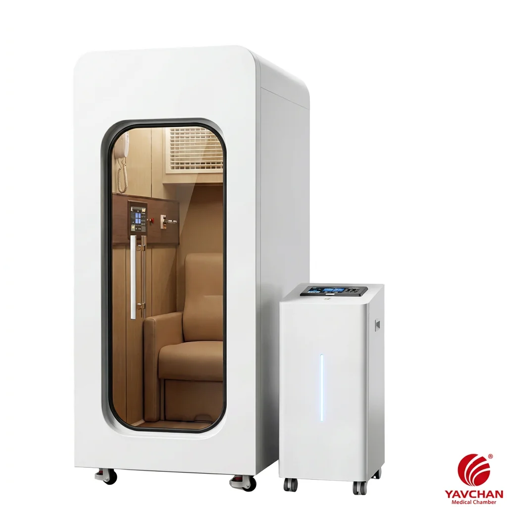 Chambre hyperbare à coque rigide mini pour une personne avec concentrateur d'oxygène 10 l/min
