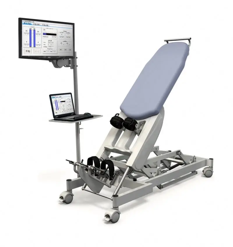 Sistema de cama de entrenamiento para terapia de rehabilitación de miembros inferiores con longitud ajustable de 52-86 cm y inclinación de 0-80 grados