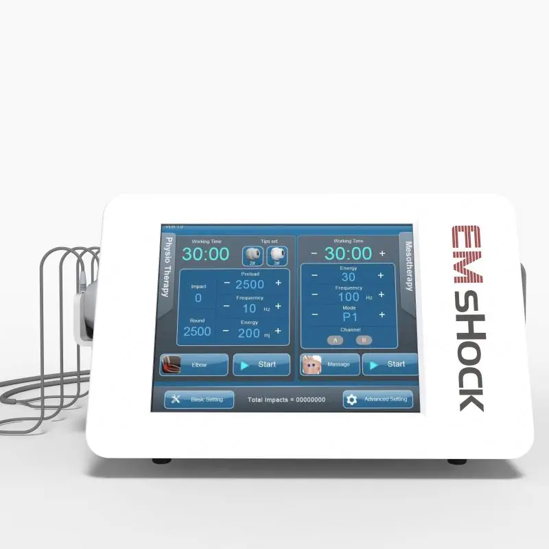 Medsinglong 2 en 1 Eswt Terapia de Rehabilitación por Ondas de Choque Ems Estimulación Eléctrica Muscular para Crecimiento Muscular Ed