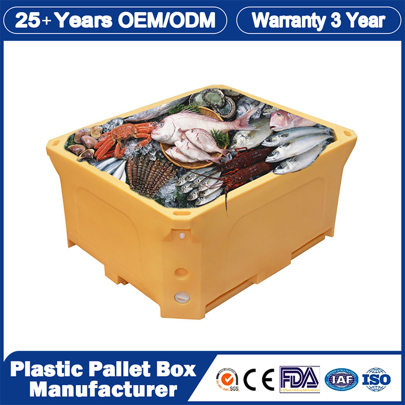 Caja Palet de Plástico Aislada para Pescado, Apilable, Plegable/Colapsable, de Gran Tamaño, para Almacenamiento Industrial Pesado de Piezas de Automóviles/Máquinas, con Funda