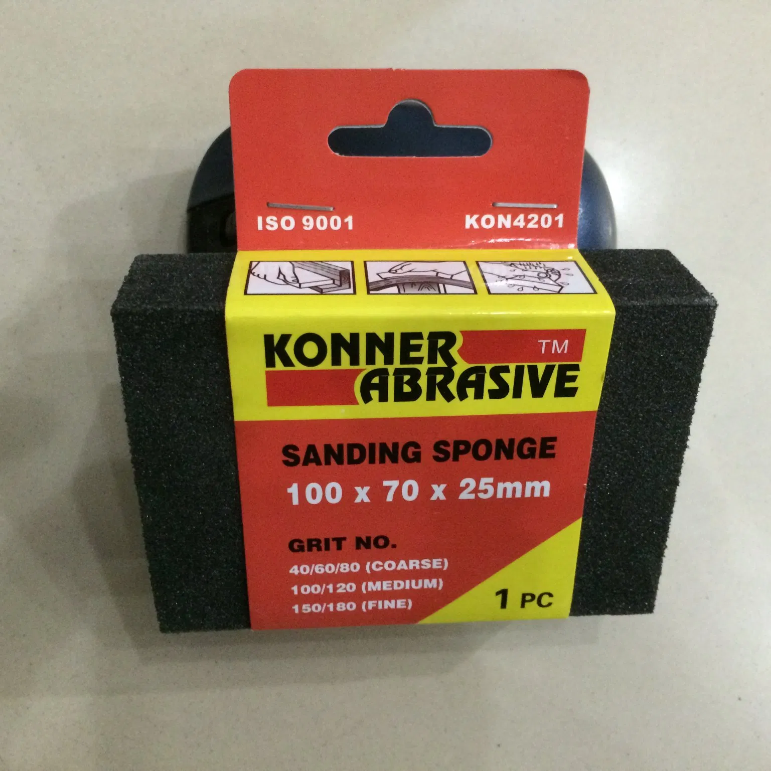 Colorful Magic Multi-Colored Double Surface Abrasive Tools Foam Rubber Sanding Pad/Block Cleaning Sponge with Abrasive Paper for Metal Rust Removal