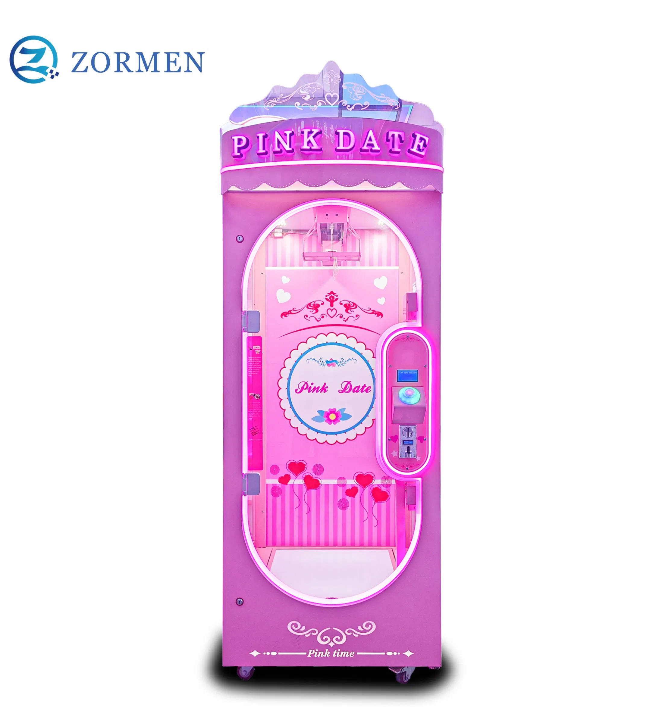 Pink Date Coin Operate Cut Prize Machine Arcade Game Scissor Machine