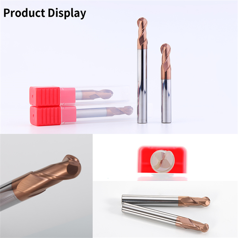 Handerk CNC Milling Tools Supplier Tungsten Carbide Milling Cutter 2 Flute Ball Nose End Mill HRC55