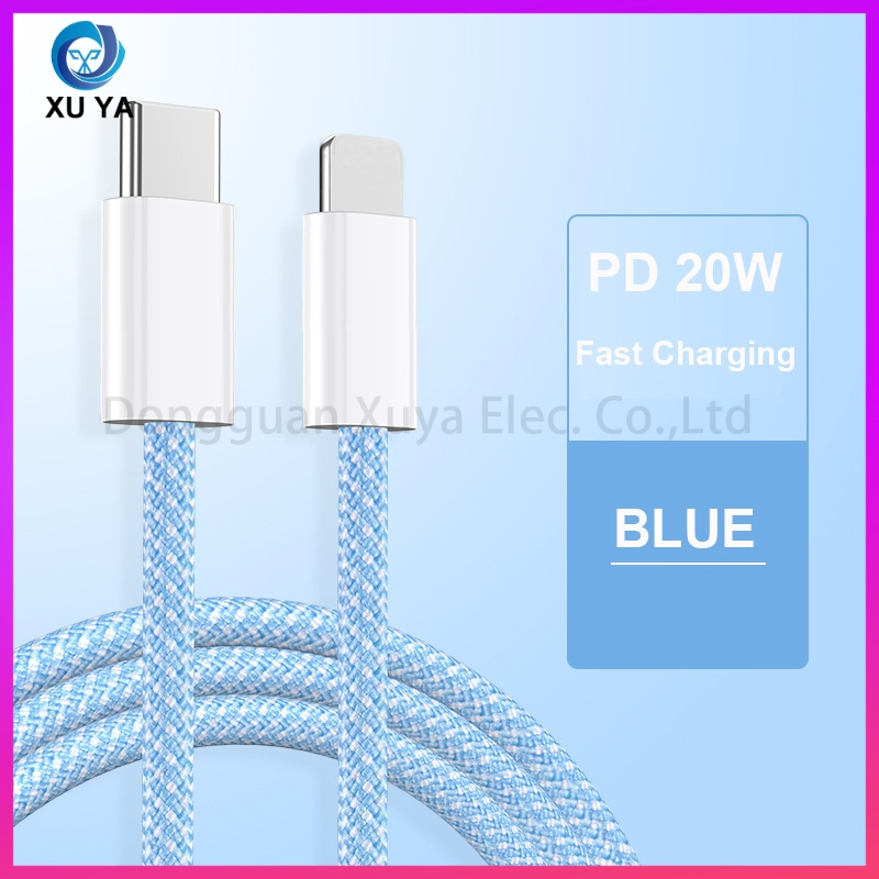 USB C-C Nylon Braided 60W Pd Fast Charging Cable Dual Type-C Macaron Braided for Phone 15 16 17 USB Cable Custom Printed Logo 1m 1.5m 2m Type C Data Cable