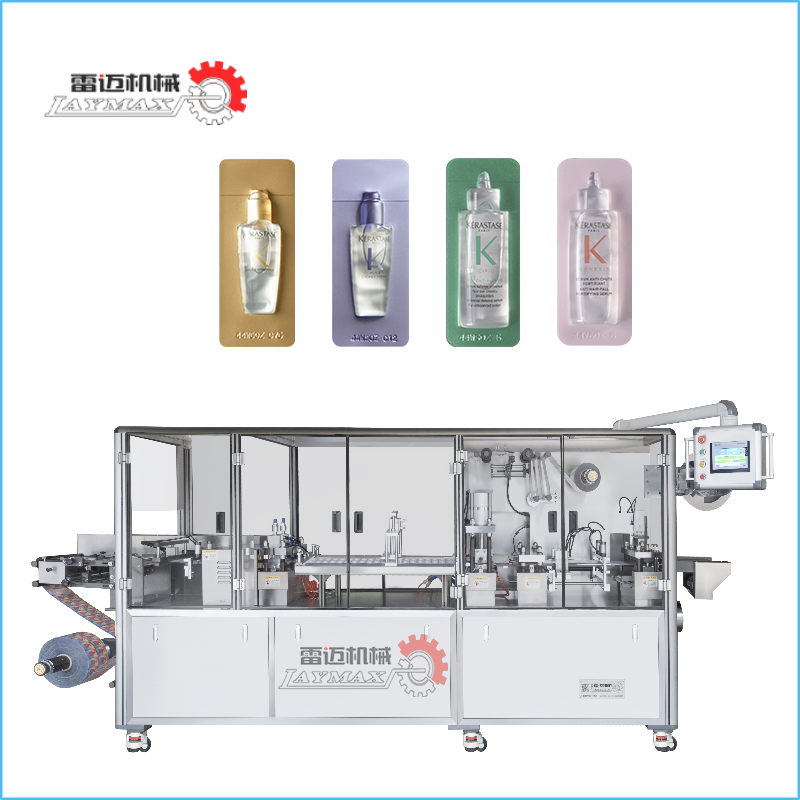 Dpp 260 Fully Automatic Cosmetic Serum Essential Oil Liquid Lotion Cream Shampoo Paste Sachet Thermoforming Filling Sealing Blister Packing Packaging Machine
