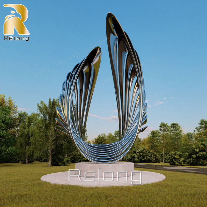 Custom Made Extra Large Modern Mirror Stainless Steel Sculpture for Outdoor Decor