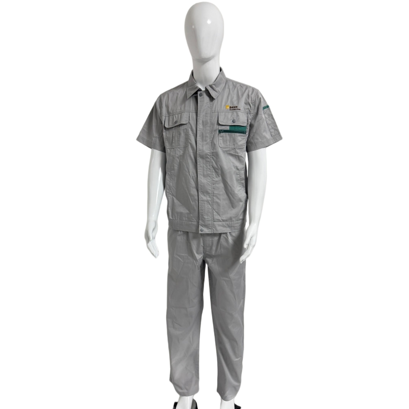 Unisex Woven Summer Short-Sleeved Anti-Static Workwear Shirt