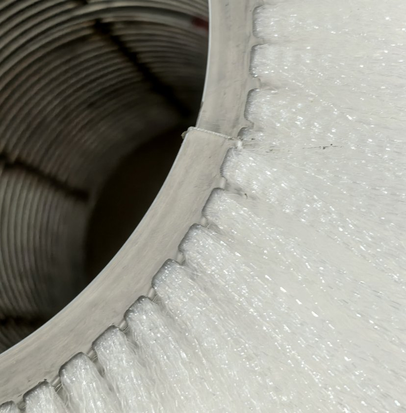Rodillo de Cepillo de Resorte Helicoidal de Nylon Blanco Industrial con Cepillo de Resorte Enrollado Exterior