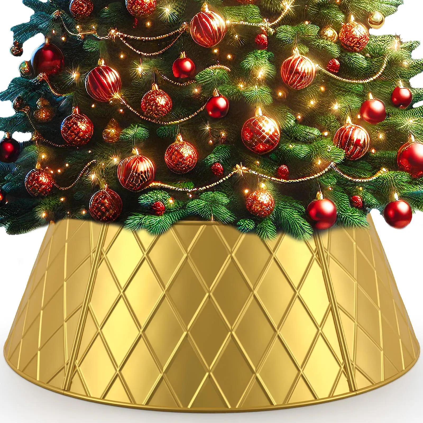 Metal Golden Christmas Tree Collar Christmas Tree Decoration